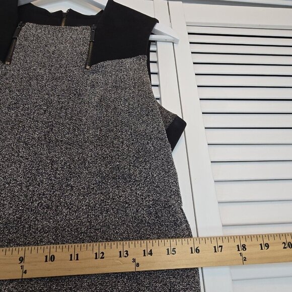 DONNA KARAN Stretch Tweed Sheath Dress Women's 8 Marled Black Gray Preppy Office - Picture 13 of 15